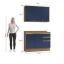Ver imagem 4 de Armário de Cozinha Compacta 100% Mdf 120cm Nogueira/azul Profundo Celeste Kappesberg