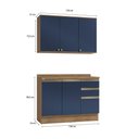 Ver imagem 3 de Armário de Cozinha Compacta 100% Mdf 120cm Nogueira/azul Profundo Celeste Kappesberg
