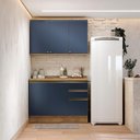 Ver imagem 1 de Armário de Cozinha Compacta 100% Mdf 120cm Nogueira/azul Profundo Celeste Kappesberg