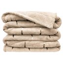 Ver imagem 1 de Cobertor Manta Fluffy Casal Queen 2,40m X 2,20m Listras Super Macio - Bege