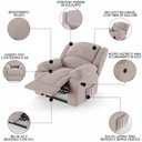 Ver imagem 3 de Poltrona do Papai Reclinável Pietra Power Elétrica Fh9 Veludo Rosê - Mpozenato