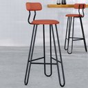 Ver imagem 2 de Kit 05 Banqueta Alta Bar Cozinha Sala de Jantar Áris C01 Preto Courino Terra Rosê - Lyam Decor