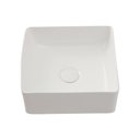 Ver imagem 1 de Cuba De Apoio Para Banheiro Quadrada Slim Louça Cerâmica 31 cm Crisoprásio Pingoo.casa - Branco