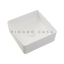 Ver imagem 3 de Cuba De Apoio Para Banheiro Quadrada Slim Louça Cerâmica 31 cm Crisoprásio Pingoo.casa - Branco