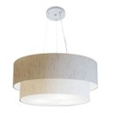 Ver imagem 1 de Lustre Pendente Cilíndrico Vivare Md-4371 Cúpula Tecido 80x70cm - Linho Bege