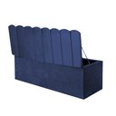 Ver imagem 3 de Caldadeira Baú Recamier Solteiro 100CM Alanis Suede Azul Marinho - D A DECOR