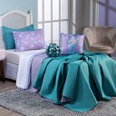 Ver imagem 5 de Kit Cobre Leito Sereia Tiffany Dupla Face C/ Almofadas Casal Padrão 07 Peças