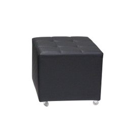 Puff Decorativo Lowa 50cm com Rodízio Cipatex Preto - Gran Belo Decor - 1 Puff Decorativo Lowa 50cm com Rodízio Cipatex Preto - Gran Belo Decor - 1