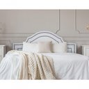 Ver imagem 2 de Cabeceira King Luxo 193x60 Courino Branco Tachas Fumê