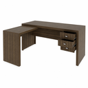 Ver imagem 3 de Mesa de Escritório de Canto com 3 Gavetas ME4106 Nogal - Tecno Mobili