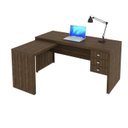 Ver imagem 2 de Mesa para Escritório de Canto 3 Gavetas Me4106 Tecno Mobili - Nogal