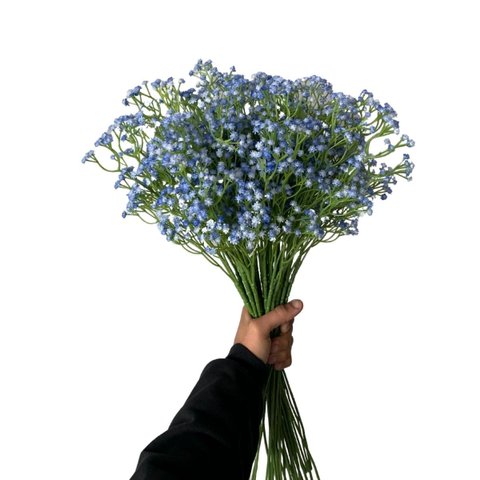Kit com 20 Econômico Mosquitinho Artificial Azul para Decoração Arranjos e Vasos