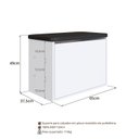Ver imagem 3 de Sapateira Puff Solteiro 9 Pares com Estofado Quarto Branco/Preto