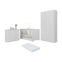 Ver imagem 1 de Quarto de Bebê Completo Berço Americano 3 em 1 Colchão Encanto Multimóveis Mp4605 Branco