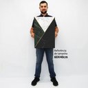 Ver imagem 2 de Quadro Decorativo em Canvas Geométrico Mármore Verde, Preto e Branco TaColado Moldura Flutuante 4,5c
