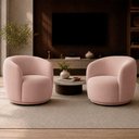 Ver imagem 1 de Kit 2 Poltronas Decorativas Sala de Estar Melissa Giratória Veludo Rose M1 - Monari Design