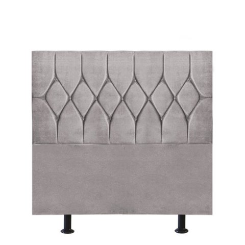 Cabeceira Estofada Cama Box Solteiro 90cm Istambul Suede Cinza Claro- Mabe Magazine