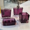 Kit Banheiro em Acrílico 4 Peças Lavabo Porta Sabonete Roxo - 6