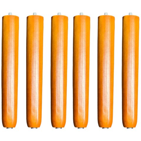 Kit 06 Pés Palito Madeira 25 Cm Rosqueável P02 Móveis Poltrona Puff Mesa - Inoviza