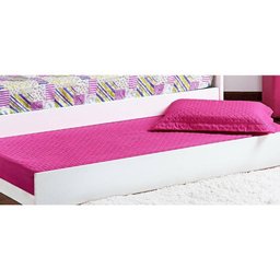 Cobre Leito Prático Solteiro Rosa Pink Matelado com 2 Peças - 1 Cobre Leito Prático Solteiro Rosa Pink Matelado com 2 Peças - 1