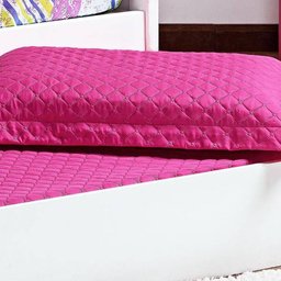 Cobre Leito Prático Solteiro Rosa Pink Matelado com 2 Peças - 2 Cobre Leito Prático Solteiro Rosa Pink Matelado com 2 Peças - 2