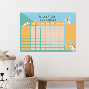 Mural de Conquista e Quadro de Atividades Infantil Cachorrinho