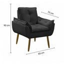Ver imagem 5 de Sofá Conjunto Poltrona e Sofá Pequeno 2 Lugares 140cm Preto