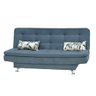 Sofá Cama Casal Salomé com Pés de Alumínio Suede Pena Azul - Matrix - 1