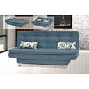 Ver imagem 2 de Sofá Cama Casal Salomé com Pés de Alumínio Suede Pena Azul - Matrix