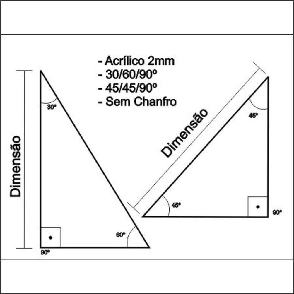 Par de Esquadro Acrilico Desenho Técnico 30 Cm - Fenix - 3