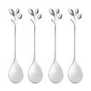 Ver imagem 1 de Conjunto 4 Colheres de Chá de Aço Inox Leaves Prata - Wolff