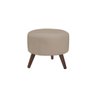 Puff Decorativo Redondo Pés Palito Couro Natural Bege - 1
