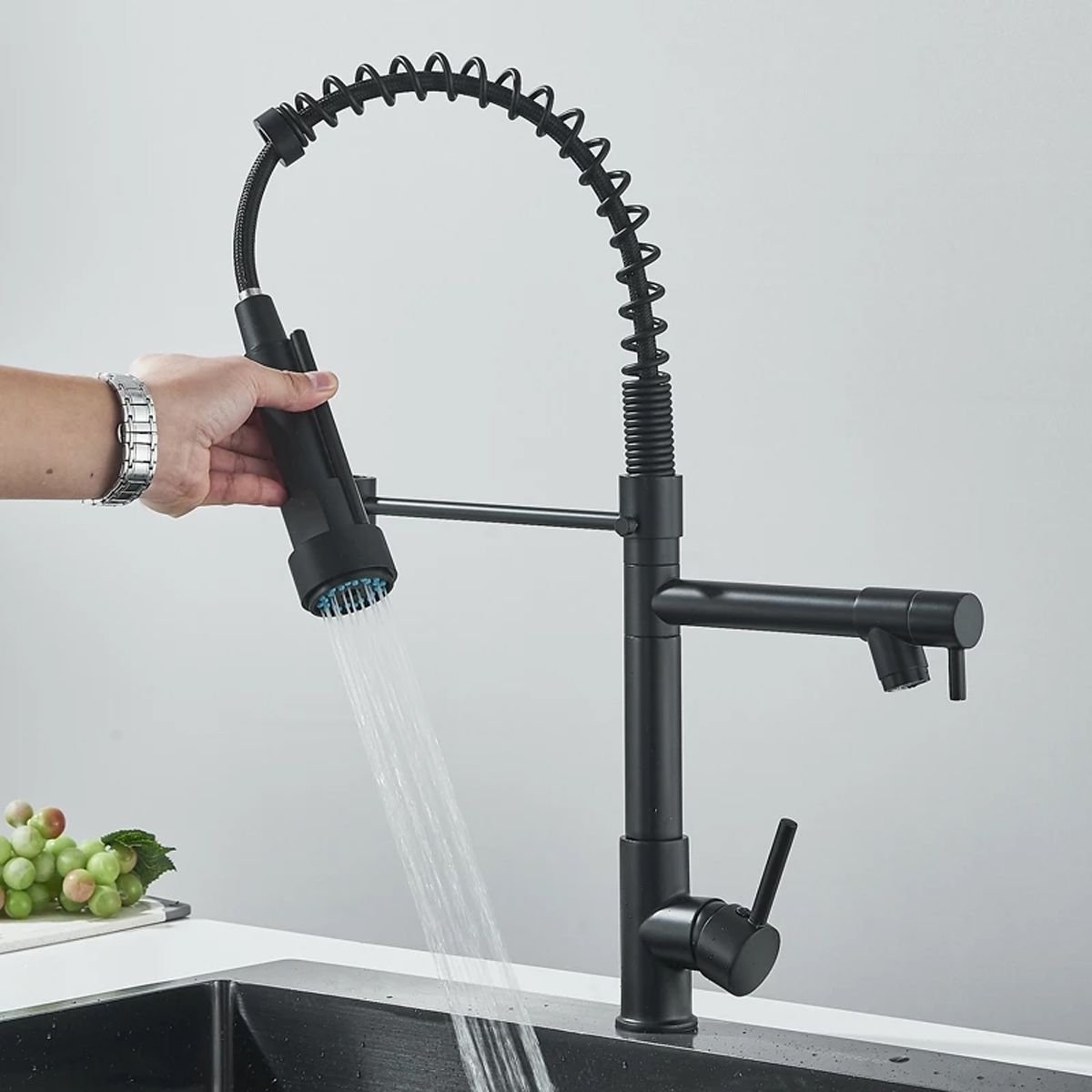 Torneira Gourmet Luxo Cozinha Monocomando Dois Jatos Aerador Misturador Agua Quente Fria Bancada Cub - 4