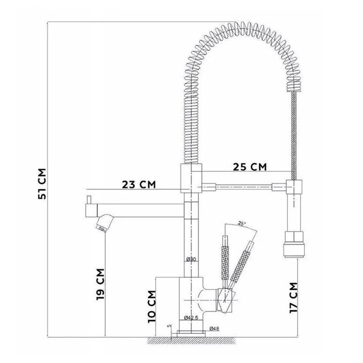 Torneira Gourmet Luxo Cozinha Monocomando Dois Jatos Aerador Misturador Agua Quente Fria Bancada Cub - 7
