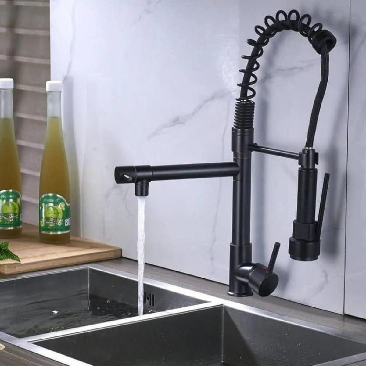 Torneira Gourmet Luxo Cozinha Monocomando Dois Jatos Aerador Misturador Agua Quente Fria Bancada Cub - 2