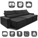 Ver imagem 3 de Sofá Retrátil e Reclinável 4,15m Cama inBox Big Star com SoftGel D40 Velupluma Preto