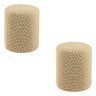 Kit 2 Puffs Round Crochê Cru - 1