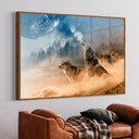 Ver imagem 1 de Quadro Decorativo Lobos em Moldura Caixa Tacolado Moldura Trad 1cm Preta com Vidro 40 X 60cm