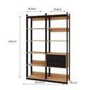 Ver imagem 2 de Guarda Roupas Closet 2 Gavetas e 6 Prateleiras Cb0093 Linha Industrial Genialflex Freijo Fosco/preto