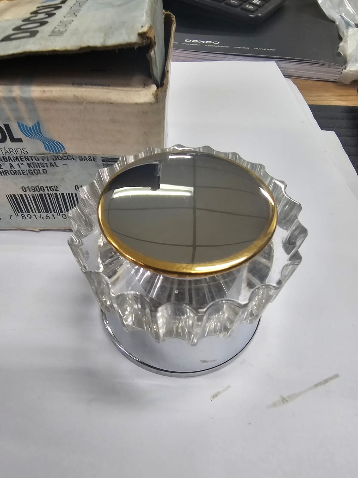Acabamento Registro Docol Cristal Chome Gold 1/2 a 1" 01900162 - 2