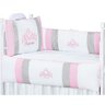 Kit Berço Princesa Padrão Americano 09 Peças Rosa - Giz de Cor - 1