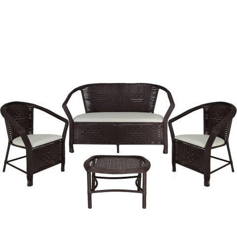 Conjunto Namoradeira E Mesa Branco Gelo Tabaco Navegantes