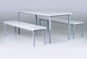 Ver imagem 2 de Conjunto Mesa para Refeitório 10 Lugares com Bancos Separados