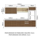 Ver imagem 4 de Armário de Cozinha Completa 100% MDF 310cm Branco/Rustic Acordes Madesa 01