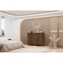 Ver imagem 1 de Cômoda Sirius 5 Gavetas MDF-MDP Puxador MDF Imbuia Rústico Vila Rica