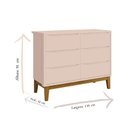 Ver imagem 2 de Cômoda Infantil 6 Gavetas Classic Rosa Acetinado com Pés Madeira – Reller