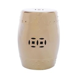 Puff Seat Garden Cerâmica Metalizado Bronze - 1