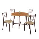 Ver imagem 1 de Conjunto Sala de Jantar Ella 90cm 4 Cad Marrom C- Creme