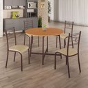Ver imagem 2 de Conjunto Sala de Jantar Ella 90cm 4 Cad Marrom C- Creme
