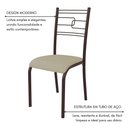 Ver imagem 5 de Conjunto Sala de Jantar Ella 90cm 4 Cad Marrom C- Creme